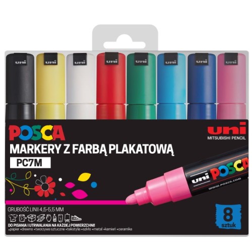 Przejdź do produktu Zestaw markerów UNI Posca PC-7M - 8 kolorów