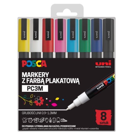 Zestaw markerów POSCA PC-3M - 8 kolorów