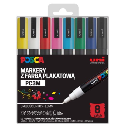 Przejdź do produktu Zestaw markerów POSCA PC-3M - 8 kolorów