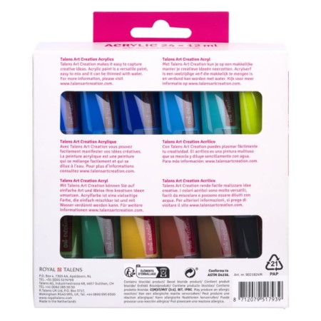 Zestaw farby akrylowych TALENS Art Creation 12 ml - 24 kolory