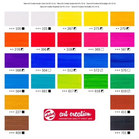 Zestaw farby akrylowych TALENS Art Creation 12 ml - 24 kolory