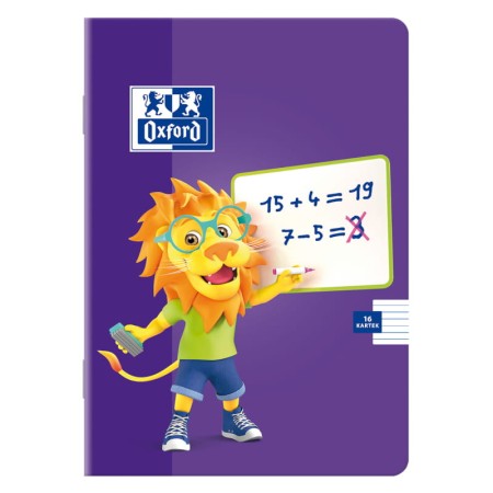 Zeszyt w trójlinię A5 OXFORD Lion - 90 g/m² - 16 kartek