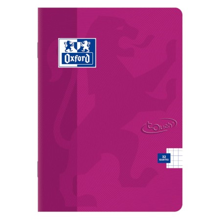 Zeszyt w kratkę A5 OXFORD Touch - 90 g/m² - 32 kartki - RÓŻOWY