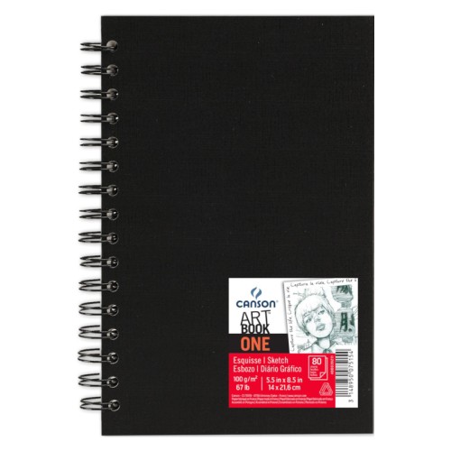 Przejdź do produktu Szkicownik na spirali 14x21,6 cm CANSON ArtBook One - 100 g/m² - 80 ark.