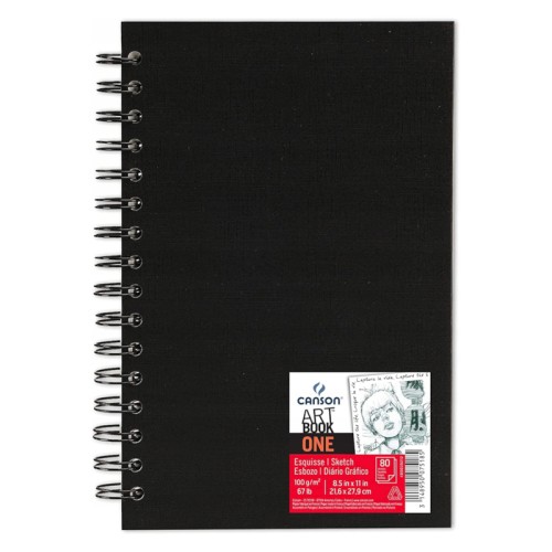 Przejdź do produktu Szkicownik na spirali 21,6x27,9 cm CANSON ArtBook One - 100 g/m² - 80 ark.