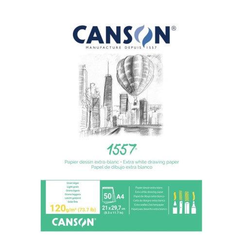 Przejdź do produktu Blok szkicowy A4 CANSON 1557 - 120 g/m² - 50 ark.