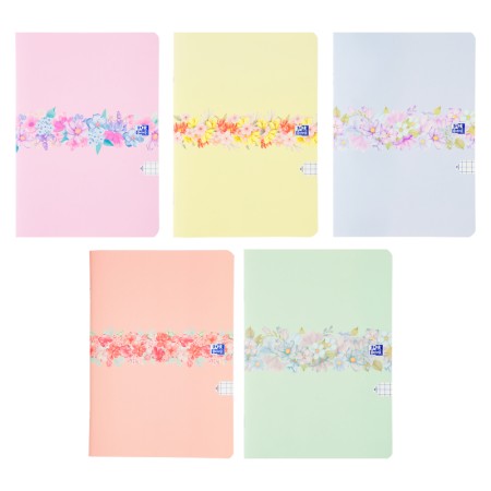 Zeszyt w kratkę A5 OXFORD Flowers - 90 g/m² - 60 kartek