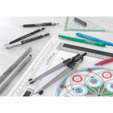 Cyrkiel mikrometryczny FABER-CASTELL Quick Set Grip 2001 - srebrny