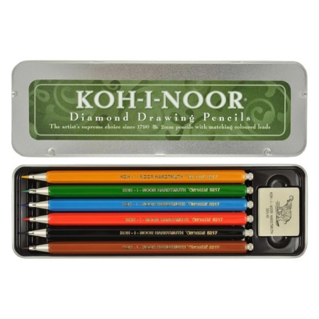 Zestaw kredek mechanicznych KOH-I-NOOR Versatil 5217 - 2,0 mm - 6 kolorów