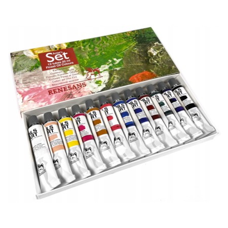 Zestaw farb olejnych RENESANS Oils Art - 20 ml - 12 kolorów