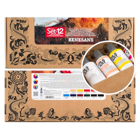 Zestaw farb olejnych RENESANS Oils for Art - 60 ml - 12 kolorów