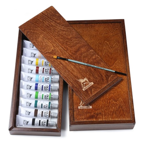 Przejdź do produktu Zestaw farb olejnych RENESANS Oils for Art - 20 ml - 10 kolorów - drewniany piórnik