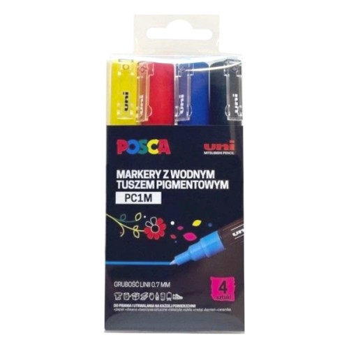 Przejdź do produktu Zestaw markerów POSCA PC-1M - 4 kolory