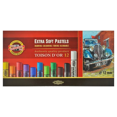 Pastele extra suche KOH-I-NOOR Toison D'or - 12 kolorów