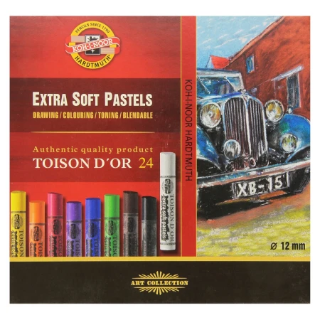 Pastele extra suche KOH-I-NOOR Toison D'or - 24 kolory
