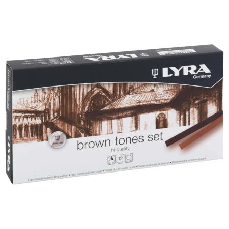 Pastele suche LYRA Brown Tones - odcienie brązu - 12 kolorów