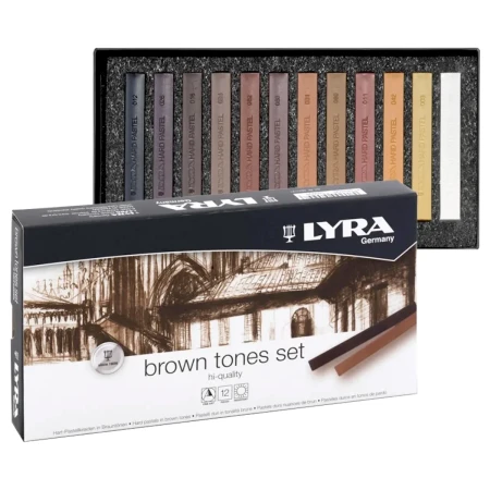 Pastele suche LYRA Brown Tones - odcienie brązu - 12 kolorów
