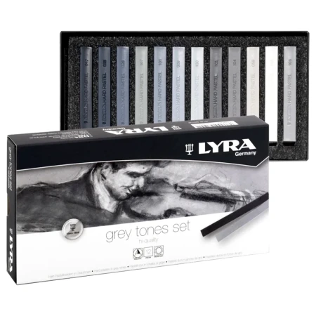 Pastele suche LYRA Grey Tones - odcienie szarości - 12 kolorów