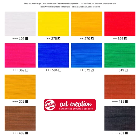 Zestaw farby akrylowych TALENS Art Creation 12 ml - 12 kolorów