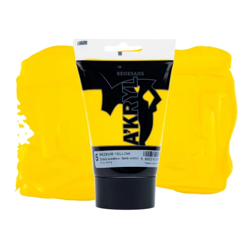Przejdź do produktu Farba akrylowa RENESANS A'KRYL 100 ml (05 - żółta średnia)