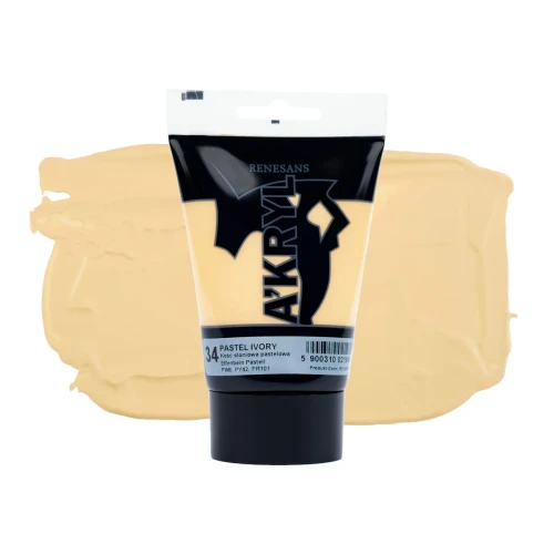 Przejdź do produktu Farba akrylowa RENESANS A'KRYL 100 ml (34 - kość słoniowa pastelowa)