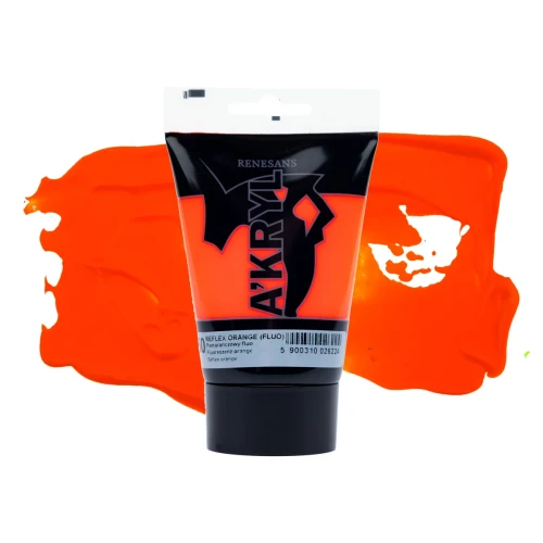 Przejdź do produktu Farba akrylowa RENESANS A'KRYL 100 ml (50 - pomarańczowa fluorescencyjna)