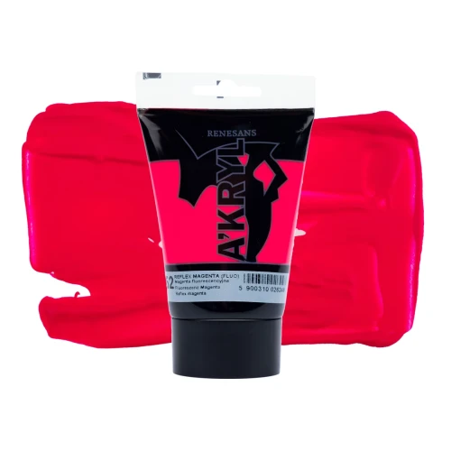 Przejdź do produktu Farba akrylowa RENESANS A'KRYL 100 ml (52 - magenta fluorescencyjna)