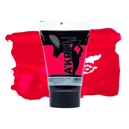 Przejdź do produktu Farba akrylowa RENESANS A'KRYL 100 ml (53 - róż fluorescencyjny)