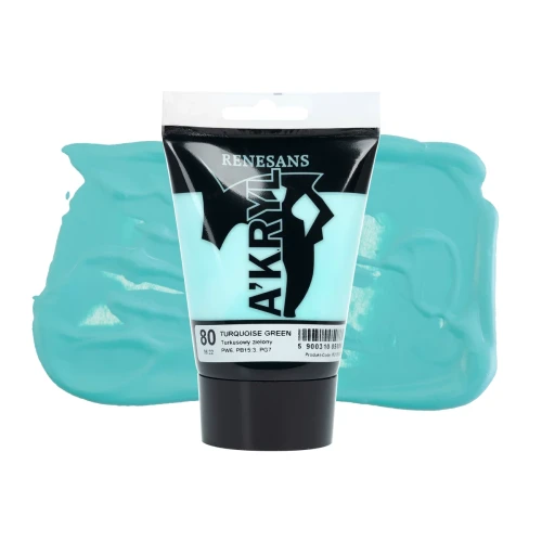 Przejdź do produktu Farba akrylowa RENESANS A'KRYL 100 ml (80 - turkusowy zielony)