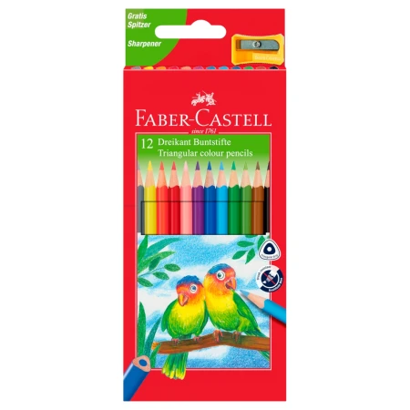 Kredki ołówkowe trójkątne FABER-CASTELL - 12 kolorów