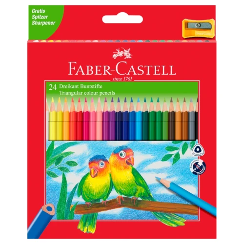 Przejdź do produktu Kredki ołówkowe trójkątne FABER-CASTELL - 24 kolory