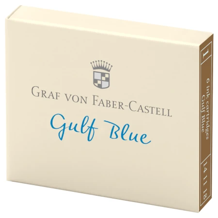 Naboje atramentowe GRAF VON FABER-CASTELL - Gulf Blue (niebieski) - 6 sztuk - 141118