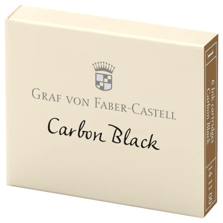 Naboje atramentowe GRAF VON FABER-CASTELL - Carbon Black (czarny) - 6 sztuk - 141100