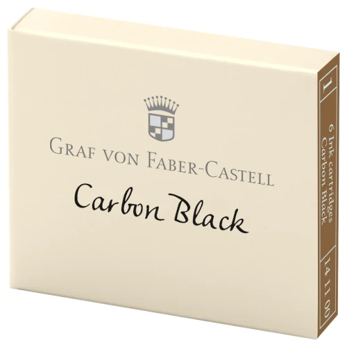 Przejdź do produktu Naboje atramentowe GRAF VON FABER-CASTELL - Carbon Black (czarny) - 6 szt.