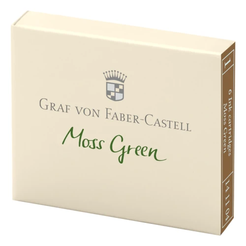 Przejdź do produktu Naboje atramentowe GRAF VON FABER-CASTELL - Moss Green (zielony) - 6 szt.
