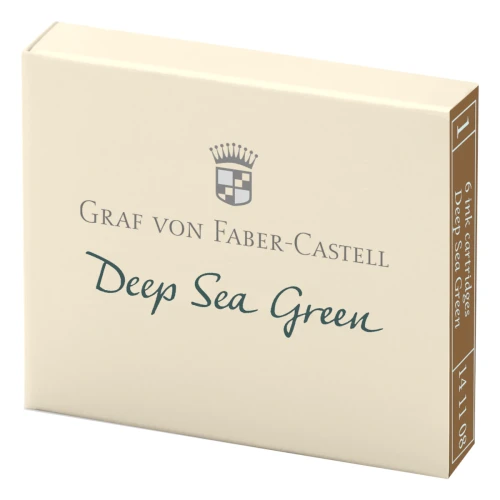 Przejdź do produktu Naboje atramentowe GRAF VON FABER-CASTELL - Deep Sea Green (zielony) - 6 szt.