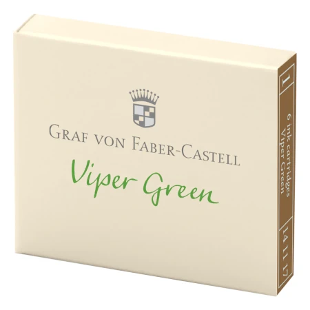 naboje atramentowe graf von faber-castell viper green zielony 6 szt