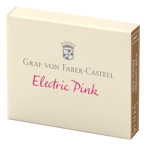 Przejdź do produktu Naboje atramentowe GRAF VON FABER-CASTELL - Electric Pink (różowy) - 6 szt.