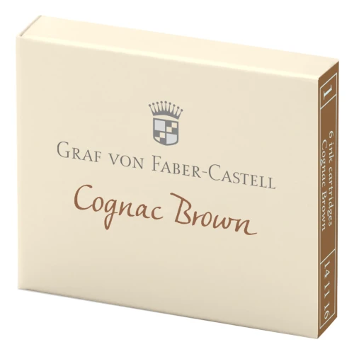 Przejdź do produktu Naboje atramentowe GRAF VON FABER-CASTELL - Cognac Brown (brązowy) - 6 szt.