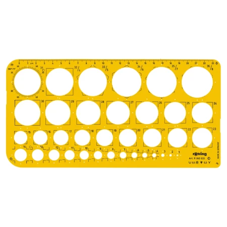 Szablon kół ROTRING - 1-36 mm - kółkownik kreślarski