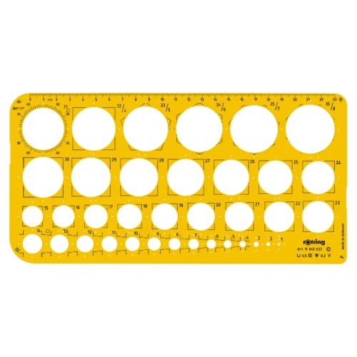 Przejdź do produktu Szablon kół ROTRING - 1-36 mm - kółkownik kreślarski