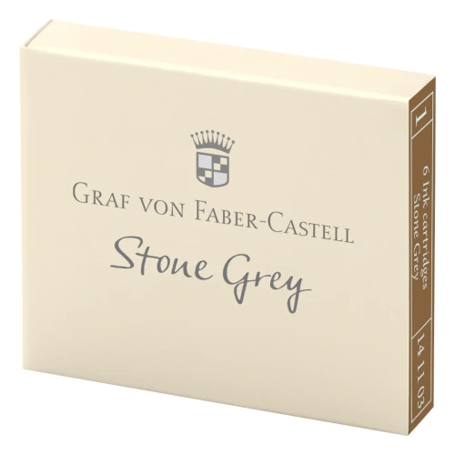 Przejdź do produktu Naboje atramentowe GRAF VON FABER-CASTELL - Stone Grey - 6 szt.