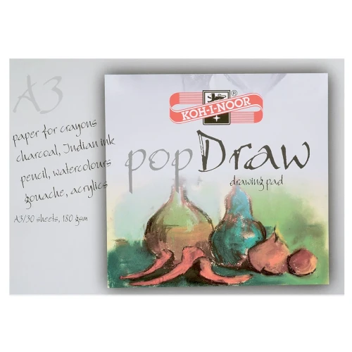 Przejdź do produktu Blok rysunkowy KOH-I-NOOR popDraw A3 - 180 g/m² - 30 ark.