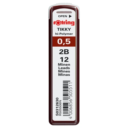 Grafity ROTRING Tikky Hi-Polymer 0,5 mm S0312650 - 2B