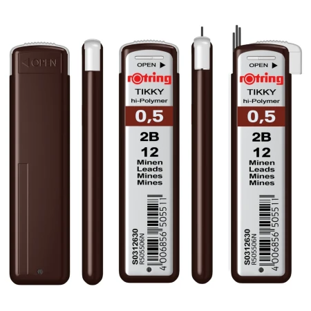 Grafity ROTRING Tikky Hi-Polymer 0,5 mm S0312650 - 2B