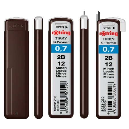 Grafity ROTRING Tikky Hi-Polymer 0,7 mm - 2B