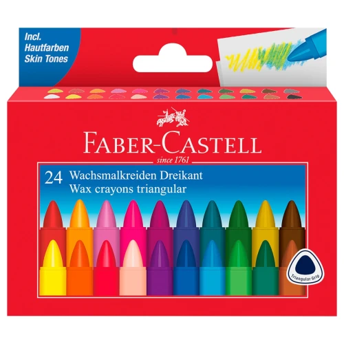 Przejdź do produktu Kredki świecowe trójkątne FABER-CASTELL - 24 kolory