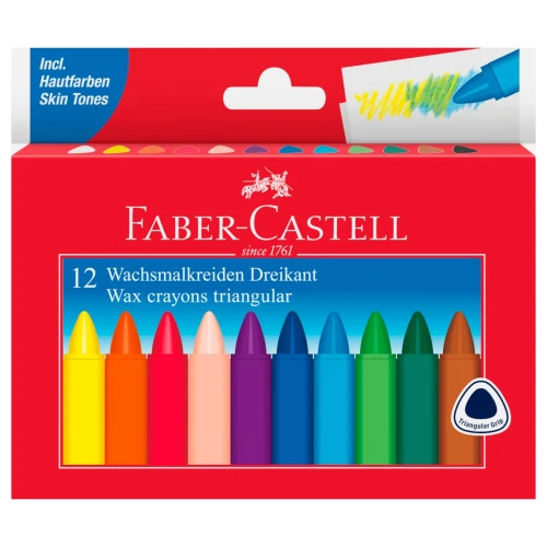 Przejdź do produktu Kredki świecowe trójkątne FABER-CASTELL - 12 kolorów