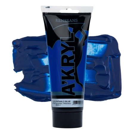 Farba akrylowa RENESANS A'KRYL 200 ml (20 - błękit ftalo)