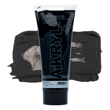 Farba akrylowa RENESANS A'KRYL 200 ml (27 - czerń)